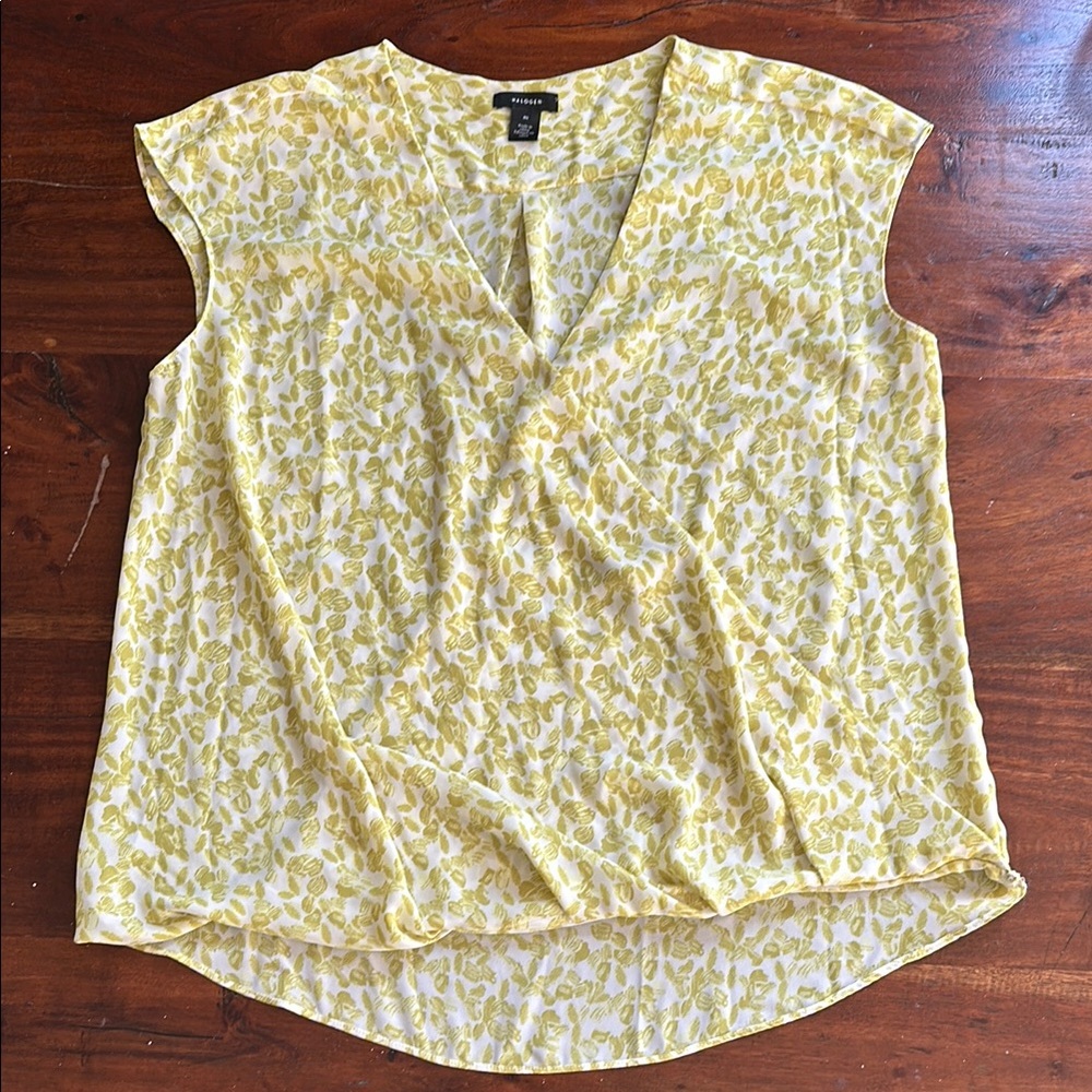 Halogen Yellow Floral Women's Top